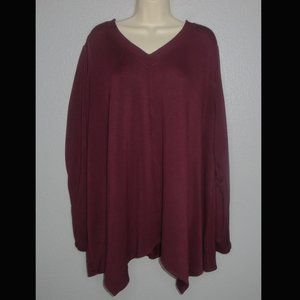 Lane Bryant Burgundy Pullover with Split Trim 4X